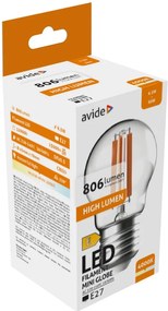 Avide LED Filament Mini Globe 6.5W E27 806LM NW 4000K High Lumen