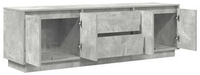 betonszürke TV-szekrény LED lámpákkal 160,5x41x50 cm
