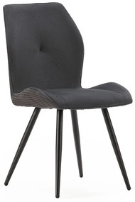 Fekete kordbársony étkezőszék szett 2 db-os Adaya – Marckeric