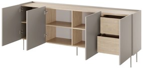 Desin 220 4D2SZ négyajtós fiókos komód - kasmír / nagano-tölgy