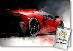 Fotótapéta Flizelina Grafika Piros Autó Auto Sport 200x140 ragasztó