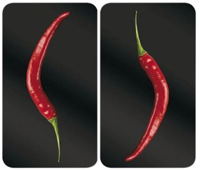 Edzett üveg tűzhely fedőlap szett 2 db-os 30x52 cm Peperoni – Wenko