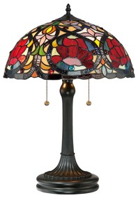 ELSTEAD-QZ-LARISSA-TL Többszínű Színű Tiffany Asztali Lámpa 2XE27 60W IP20