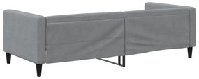 világosszürke szövet kanapéágy keret 90 x 200 cm