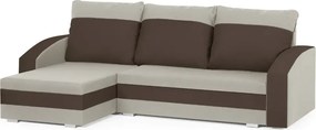 KING Kinyitható sarokkanapé Bézs/barna