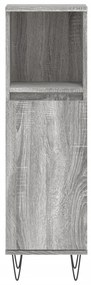 vidaXL szürke sonoma színű szerelt fa fürdőszobaszekrény 30x30x100 cm