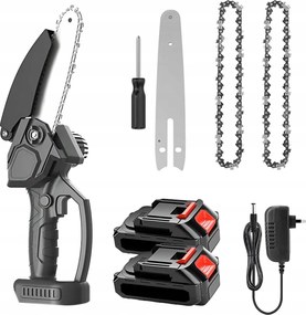 Akkumulátoros Szénkefe Nélküli Láncfűrész 8” 2xAKU 21V Ágfűrész