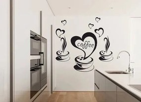 Konyhai falmatrica kávé és szív motívummal 100 x 200 cm