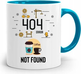 Kék Informatikai Bögre Coffe Not Found Error fényképes nyomtatással