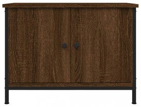 barna tölgyszínű szerelt fa TV-szekrény ajtókkal 60x35x45 cm