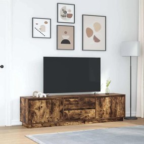 füstös tölgyszínű TV-szekrény LED-világítással 193,5x41x50 cm