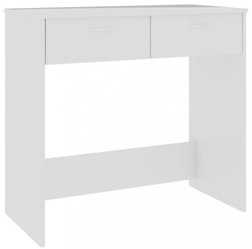 magasfényű fehér szerelt fa íróasztal 80 x 40 x 75 cm
