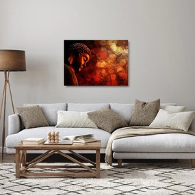Kép - Buddha piros tónusokkal (üvegen) (70x50 cm)