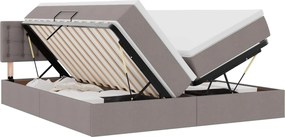 vidaXL Tárolós Ágy matracmal fejtámlával Tópszínű 200 x 200 cm Műbőr