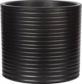 Virágtartó Fedél Henger Fekete 17cm nagy kerámia otthoni nappaliba