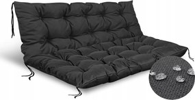 2 Kerti Párna 120x80x40cm Pad Raklap Hinta Vízálló Fekete