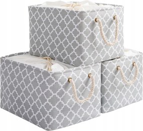 Outbros 3 db-os tárolókosár szett 38×28×26 cm 3 db-os Szürke