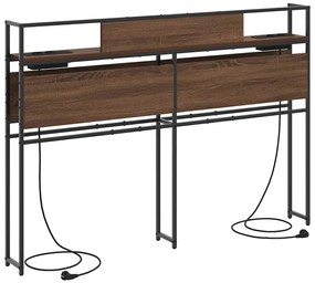 Tároló fejtámla polcokkal tárolóval barna tölgy 160 cm Faanyag