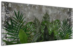 Kép - Betonfal növényekkel (120x50 cm)