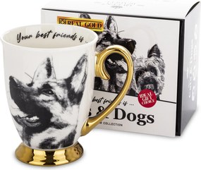 Porcelán Bögre Kávéhoz, 310 ML, Elegáns Mintával