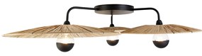 Rusztikus mennyezeti lámpa fekete kötéllel 3 lámpás - Leia