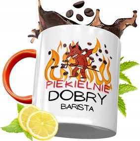 Narancssárga Bögre Baristáknak Ajándék fényképes nyomtatással