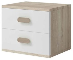 Smyk 22 Ifjúsági éjjeliszekrény sonoma - fehér- Választható színes fogantyúval N