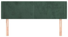 sötétzöld bársony fejtámla szárnyakkal 147x16x78/88 cm