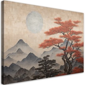 Gario Vászonkép Japán hegyi táj Méret: 60 x 40 cm