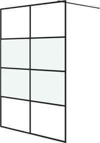 vidaXL fekete selyemmatt ESG üveg zuhanyfal 140 x 195 cm