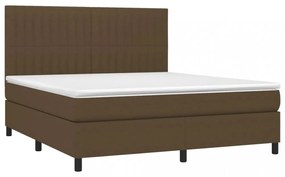 barna szövet rugós és LED-es ágy matraccal 180 x 200 cm