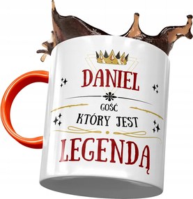 Narancssárga bögre Daniel Kollégának Ajándék Nyomtatott Fotóval