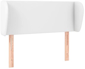 fehér műbőr szárnyas fejtámla 83x23x78/88 cm