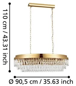 Eglo 39462 - Csillár láncon VALPARAISO 10xE14/40W/230V arany