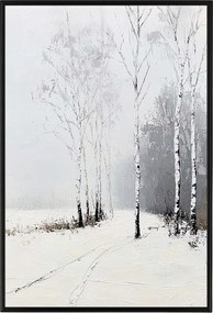 Poszter Keret Alumínium Tájkép Tél Hó Nyírfák Reggel 40x60