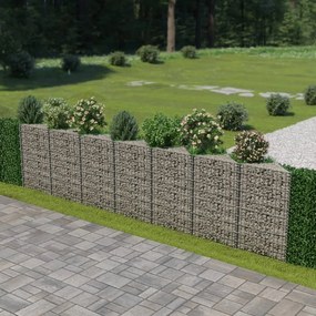 vidaXL horganyzott acél gabion fal 450 x 30 x 100 cm