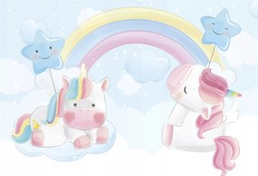 Fotótapéta Unikornisok a felhőkben és a csillagokban 520x318 gyerekeknek +ragasztó