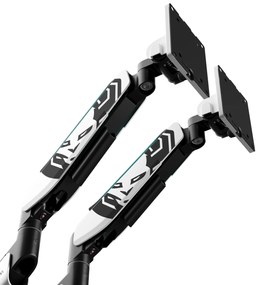 Képernyőállvány két 49 hüvelykes monitorhoz, fehér-fekete X-Arm Dual RGB