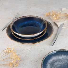 Berlinger Haus 18 részes porcelán étkészlet Deep Sea matt kék