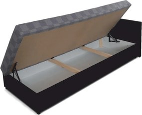 Dívány rakodótérrel, fekete/szürke minta, jobbos, JUDIT