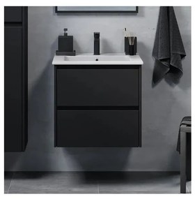 MOLDE 60 cm fekete fürdőszobai szekrény mosdóval