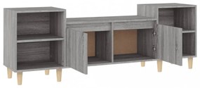szürke sonoma színű szerelt fa TV-szekrény 160x35x55 cm