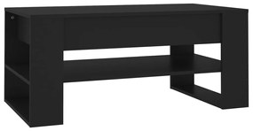 Fekete szerelt fa dohányzóasztal 102x55x45 cm