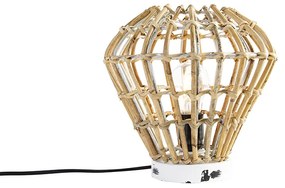 Rusztikus asztali lámpa bambusz fehérrel - Canna Diamond