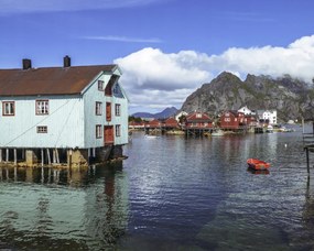 Poszter 50x40cm Halászfalu a vízparton 2, Assaf Frank