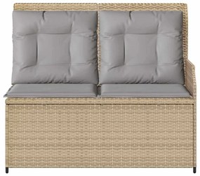 Kerti pad párnával Bézs Poli rattan