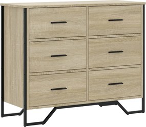 vidaXL sonoma tölgy színű szerelt fa komód 91 x 35,5 x 74,5 cm
