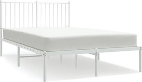 vidaXL fehér fém ágykeret fejtámlával 120 x 200 cm