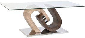 Design fa dohányzóasztal ívelt lábazattal