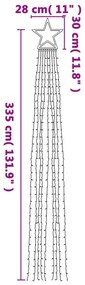 színes 320 LED-es karácsonyfafüzér 375 cm